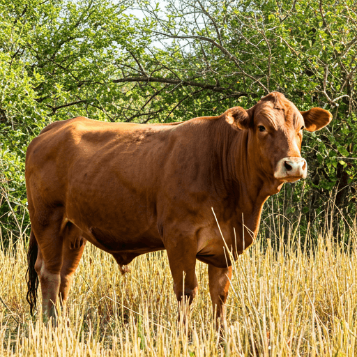 Brown cattle standing in Texas brush