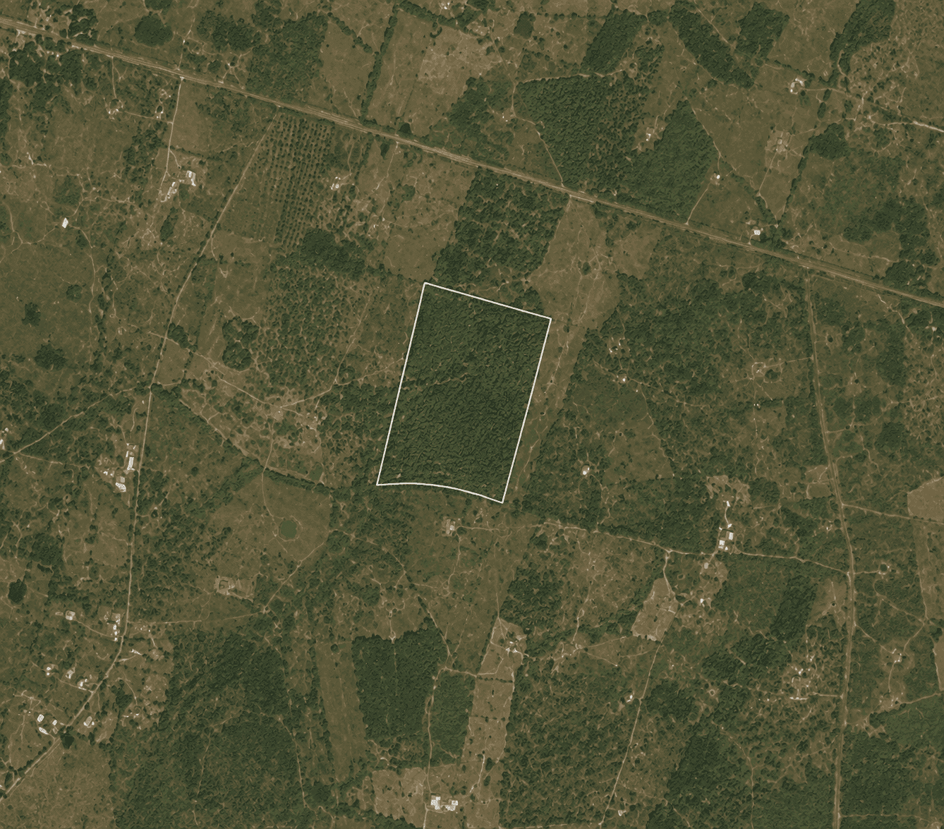 Sample Texas property satellite view with parcel boundary